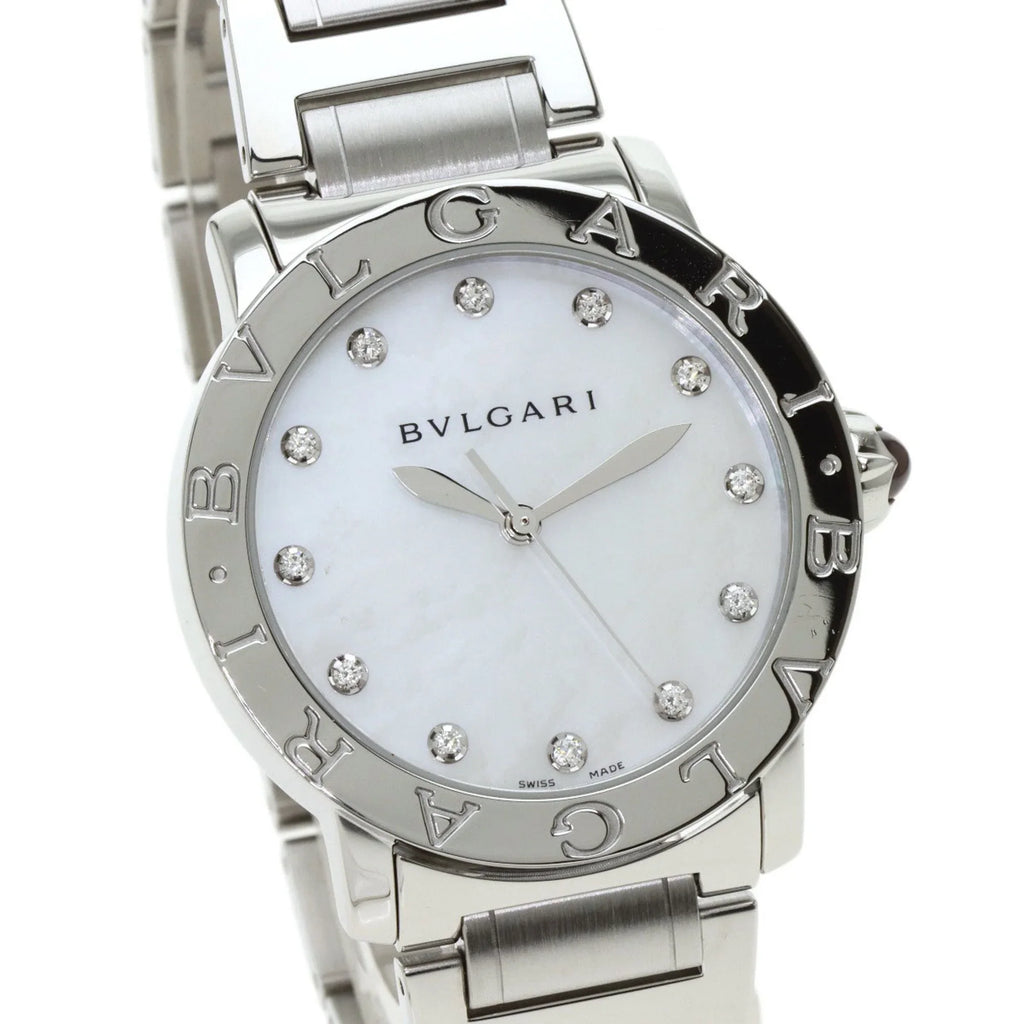Pre-Owned Bulgari BB37S 12P Diamond Watch Stainless Steel/SS Men's BVLGARI (Good)