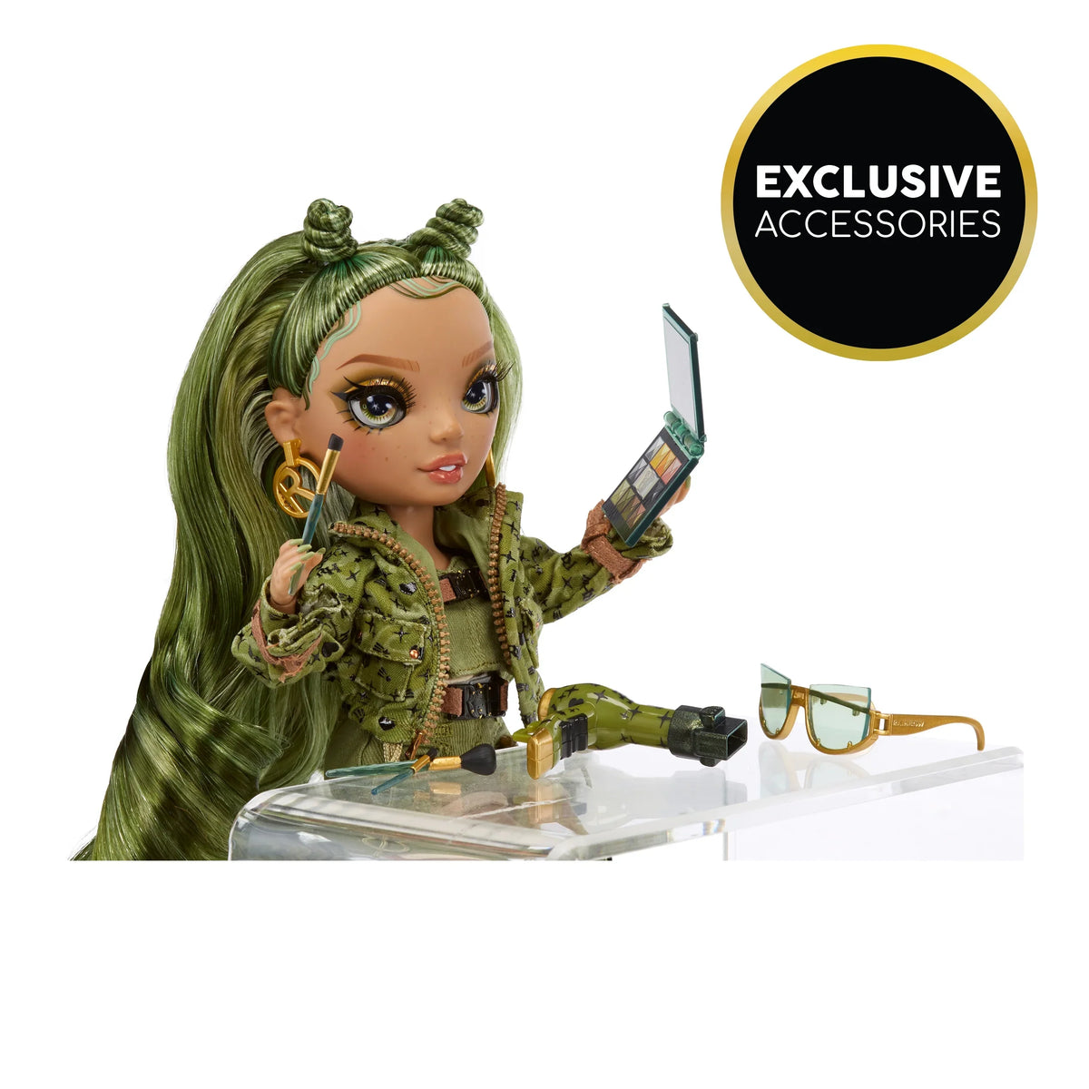 Kids Gift 4-12 Years Old and Collectors. Rainbow High Olivia, Camo Green Fashion Doll, Outfit & 10+ Colorful Play Accessories