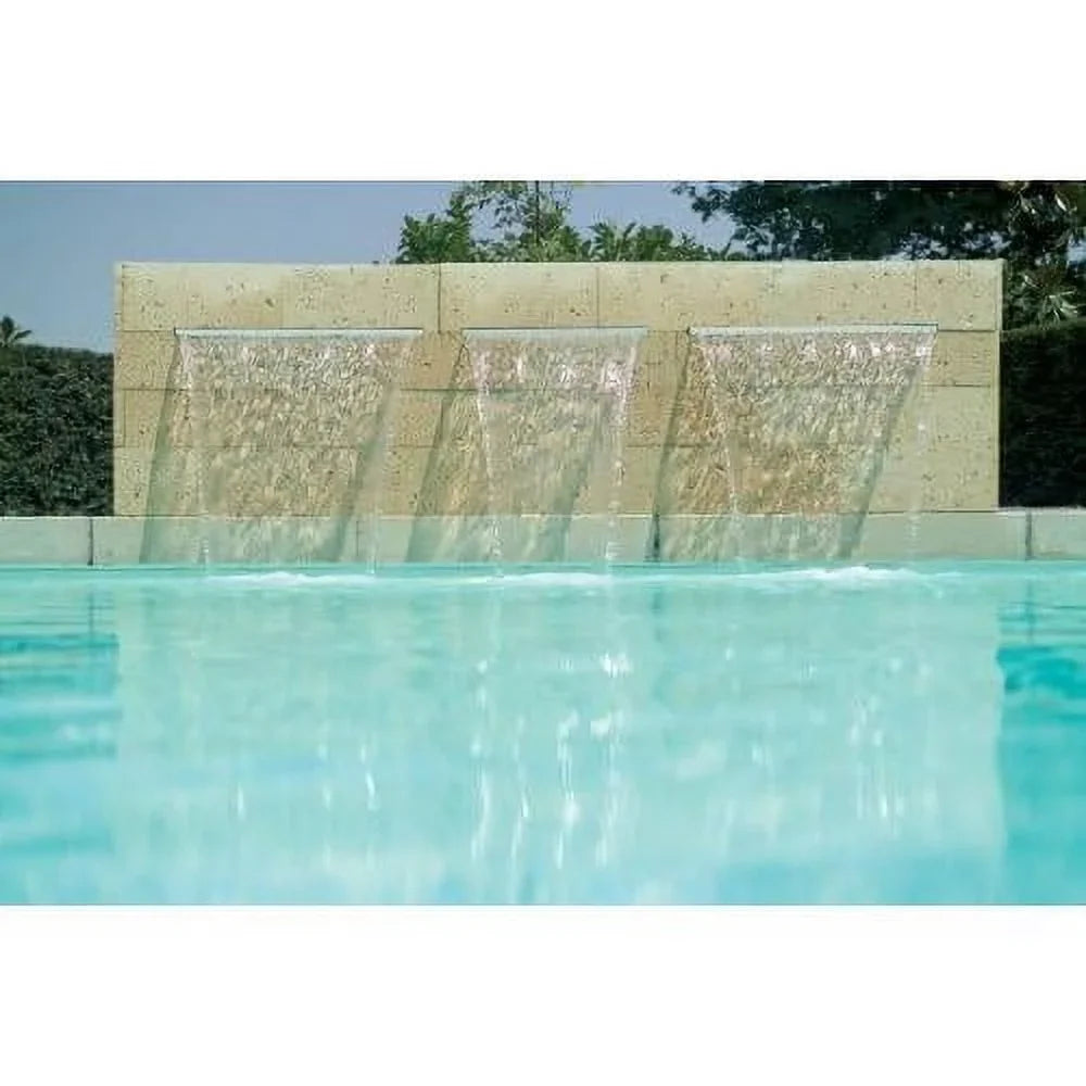 Pool Aquatics Fountain Pond Garden Shower Wall Sheer Descent Waterfall Spillway + Color Changing LED Light, Power Source And Wireless