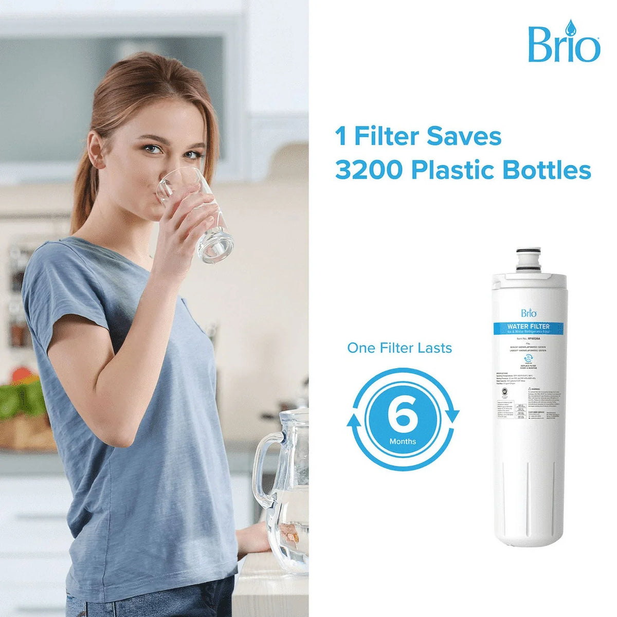 Brio 6026A Replacement Filter appropriate With Bosch 640565, 3M Cuno CS-52, EVOLFLTR10 AP3961137, Whirlpool WHKF-R-Plus