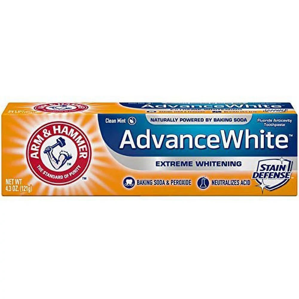 Pack of (4) ARM And HAMMER Advance White Baking Soda And Peroxide Toothpaste, Extreme Whitening 4.3 oz
