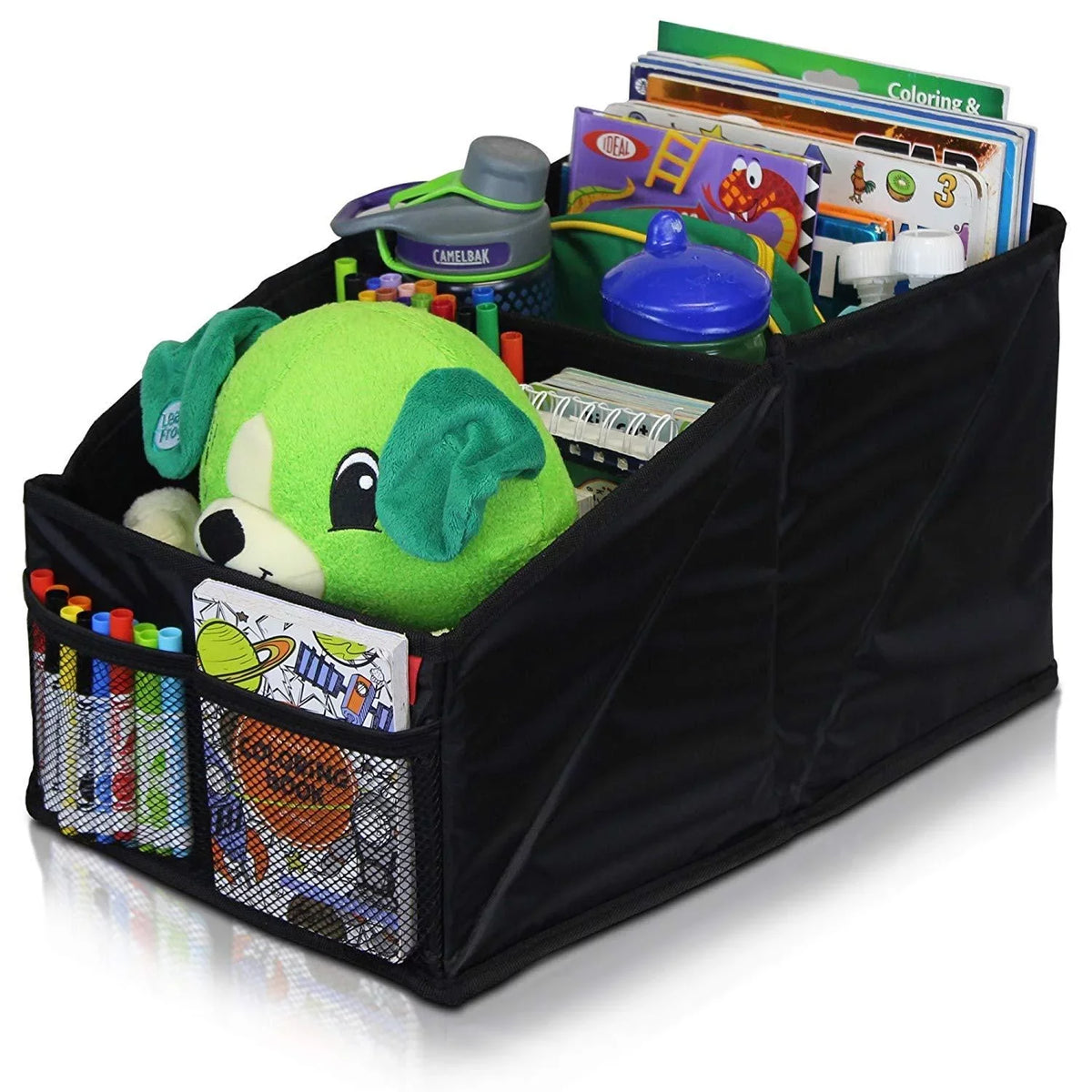 Lusso Gear Car Seat Organizer Front/Backseat with Black Stitching outstanding for Adults, Kids Featuring 8 Storage Compartments for Toys, Magazines, Tissues, Maps, Books, Documents, Games and More
