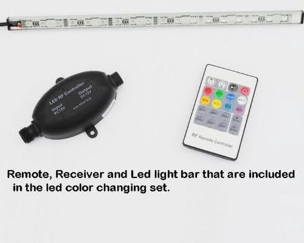 Pool Aquatics Fountain Pond Garden Shower Wall Sheer Descent Waterfall Spillway + Color Changing LED Light, Power Source And Wireless
