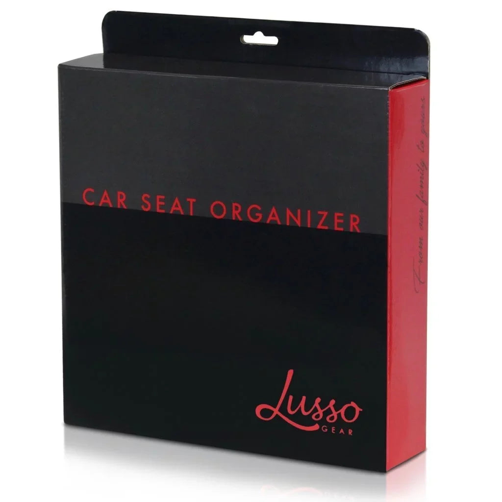 Lusso Gear Car Seat Organizer Front/Backseat with Black Stitching outstanding for Adults, Kids Featuring 8 Storage Compartments for Toys, Magazines, Tissues, Maps, Books, Documents, Games and More