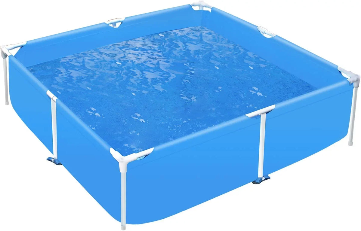 COVERONICS 59x59 Metal Frame Pool Summer - COVERONICS Swimming Pool for Summer aqua Play, Outdoor Indoor Pool Ball/Sand Pit for Backyard Party