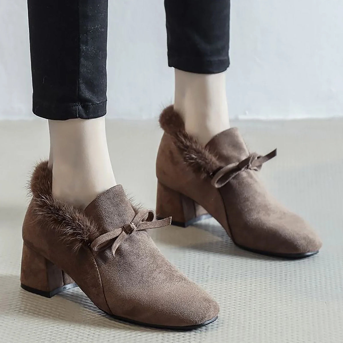 PMUYBHF Dress Shoes for Women 2023 Ladies Winter Flat Boots Warm Durable Walking Shoes Ankle Snow Shoes Platform Thick Plush
