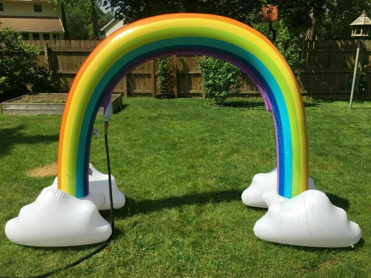 Rainbow Sprinkler Toy for Kids, Inflatable Pool Summer Fun Spray aqua Toy, Outdoor Backyard for Children Infants Toddlers, Boys, Girls 3 4 5 6 7 8 Year Old