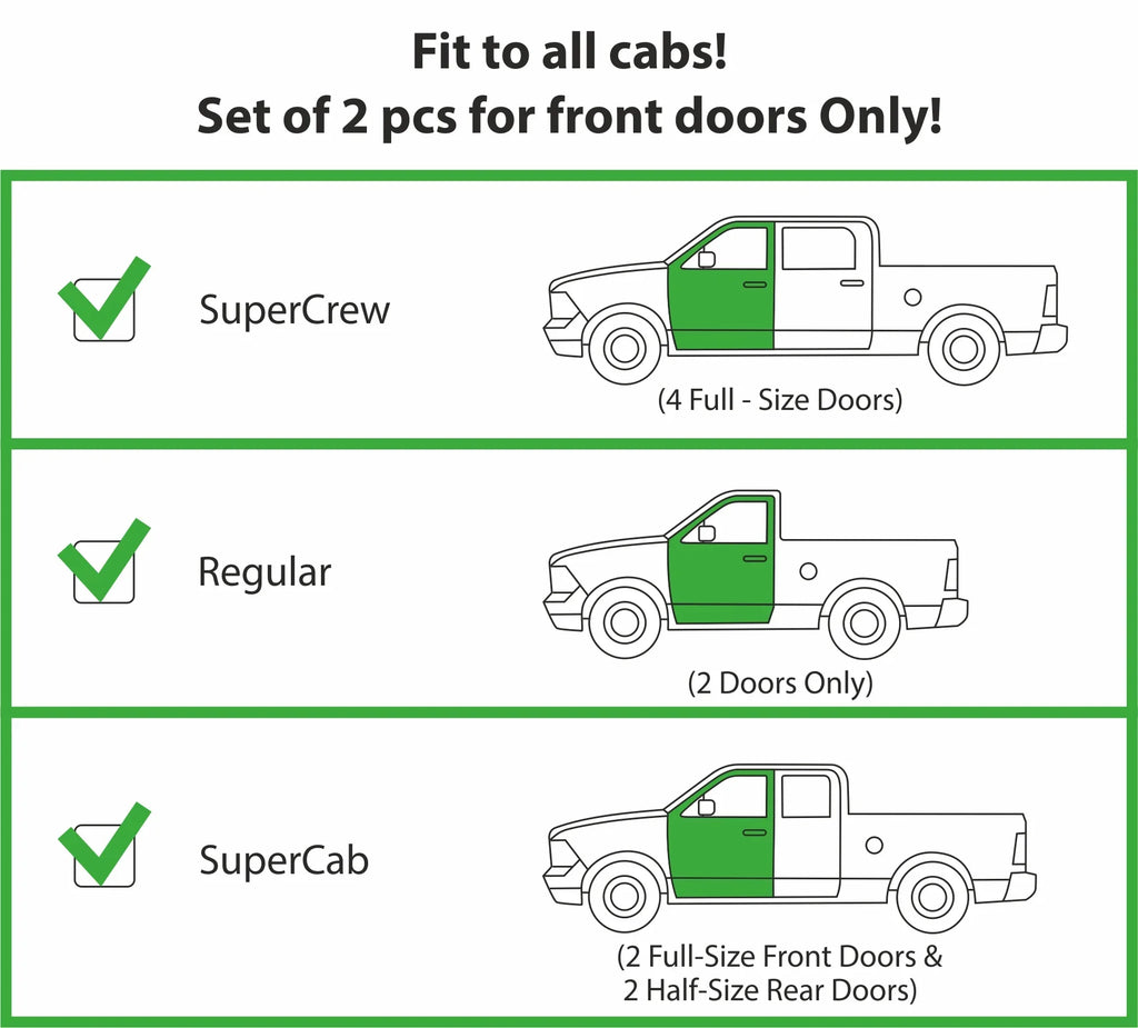 Goodyear Shatterproof in-Channel Window Deflectors for  F150 2021-2024 Regular Cab/SuperCrew/SuperCab, Rain Guards, Window Visors for Cars, Vent Deflector, Car Accessories, 2 pcs - GY003497