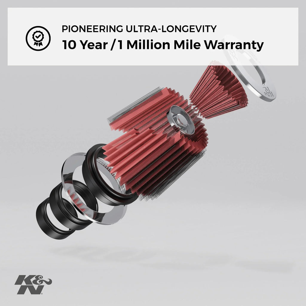 K&N Universal Clamp-On Air Filter: High Performance, Premium, Washable, Replacement Engine Filter: Flange Diameter: 6 In, Filter Height: 7.5 In, Flange Length: 1 In, Shape: Round Tapered, RU-1041