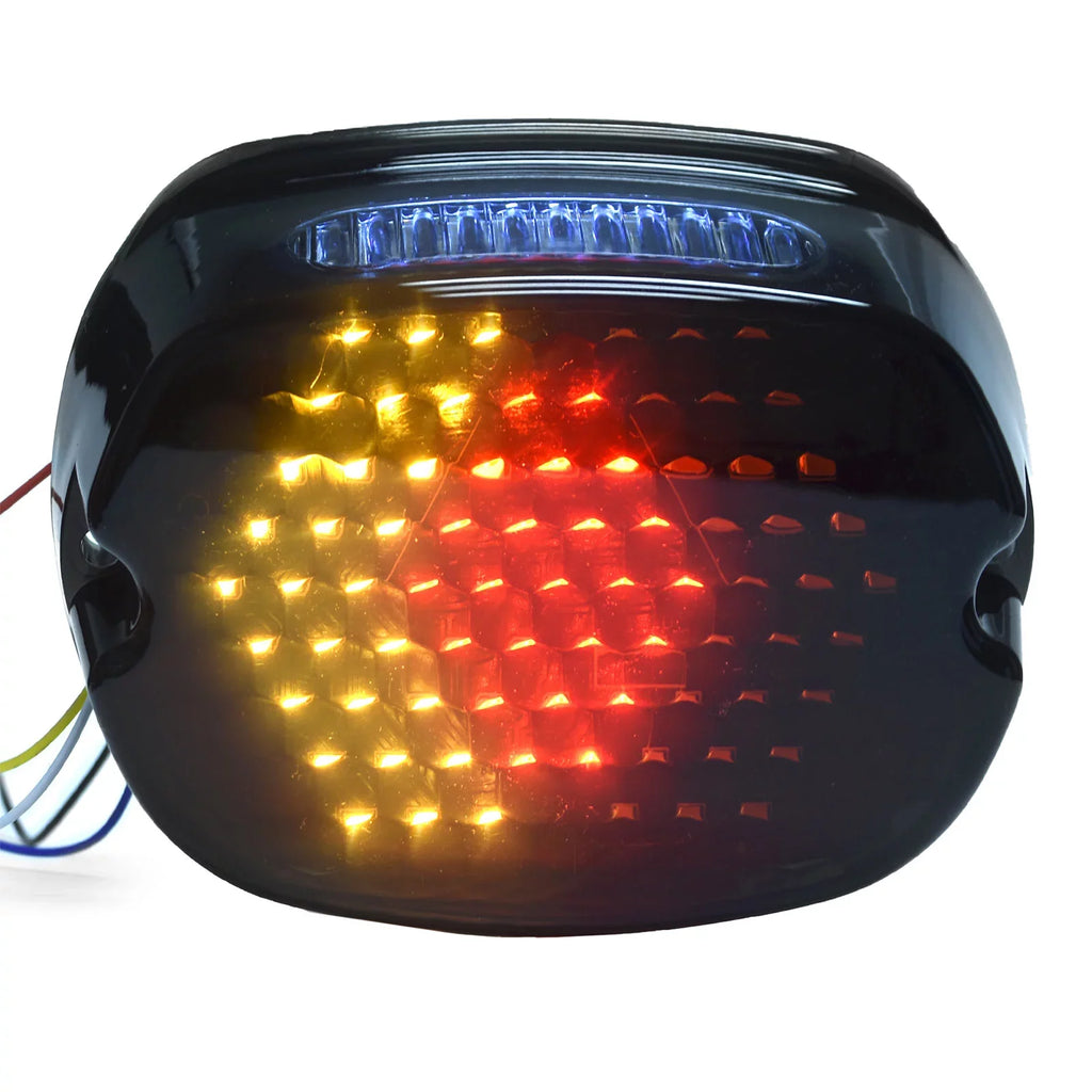 Krator Low Profile Smoke LED Tail Light Turn Signals Brake Light Running Light appropriate with Harley Davidson Ultra Classic Electra Glide CVO FLHTCUSE 2006-2013 - Fits Most 6-1/4" Round Headlights