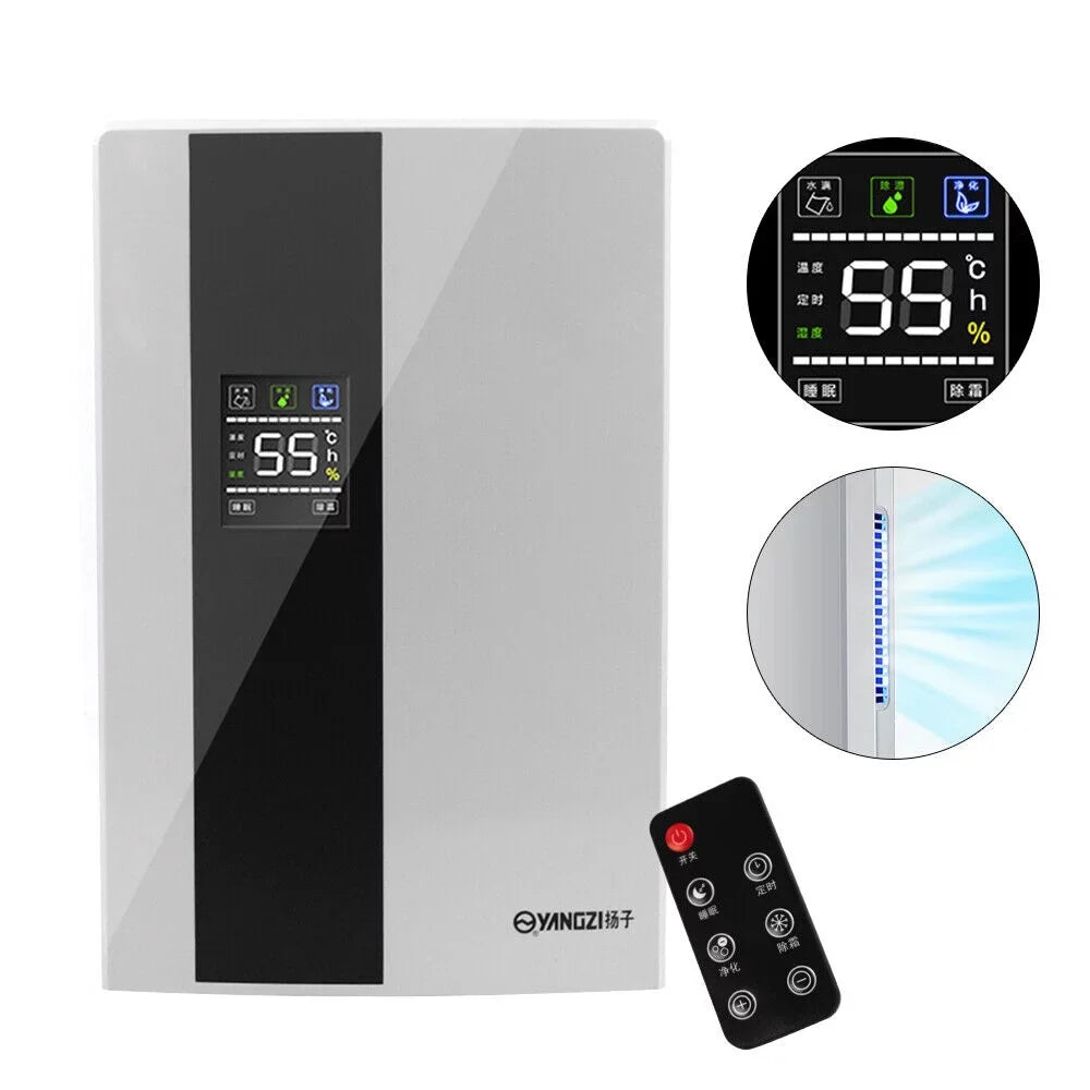 TOOL1SHOoo  Portable  2200ml Ultra Quiet Dehumidifier with LCD and Remote liquid Tank Dehumidifier