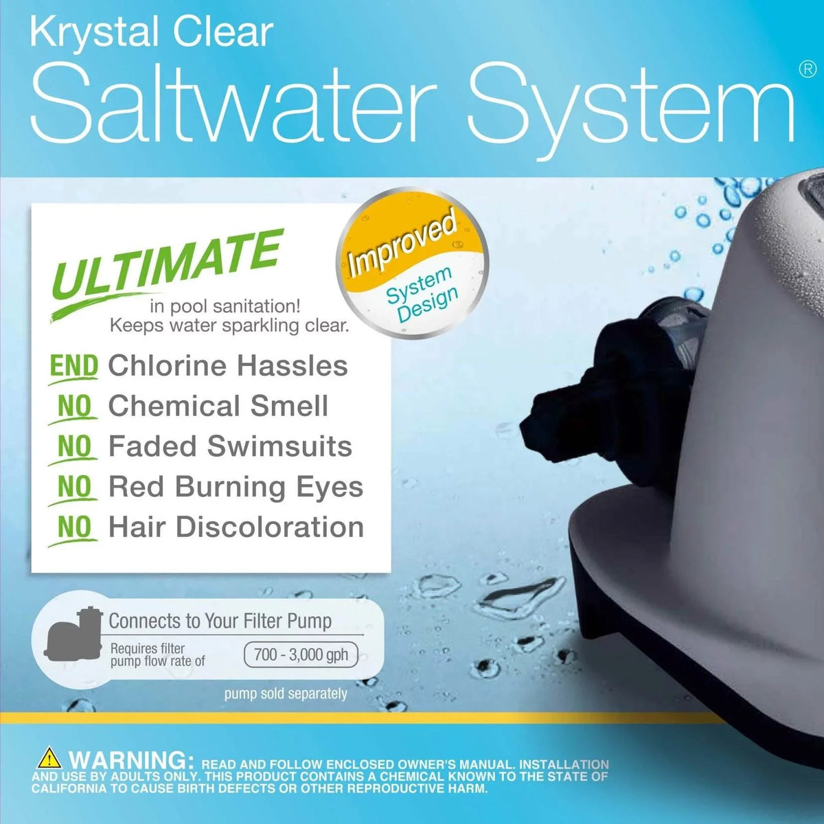 Intex 120V Krystal Clear Saltwater Pool System + Wall Mount Surface Skimmer